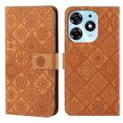 For Tecno Spark 10 Pro Ethnic Style Embossed Pattern Leather Phone Case(Brown) - 1