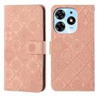 For Tecno Spark 10 Pro Ethnic Style Embossed Pattern Leather Phone Case(Pink) - 1
