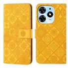 For Tecno Spark 10 Pro Ethnic Style Embossed Pattern Leather Phone Case(Yellow) - 1