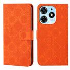 For Tecno Spark 10 Pro Ethnic Style Embossed Pattern Leather Phone Case(Orange) - 1