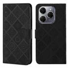 For Tecno Spark 20 Pro Ethnic Style Embossed Pattern Leather Phone Case(Black) - 1