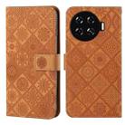 For Tecno Spark 20 Pro+ Ethnic Style Embossed Pattern Leather Phone Case(Brown) - 1