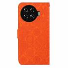 For Tecno Spark 20 Pro+ Ethnic Style Embossed Pattern Leather Phone Case(Orange) - 3
