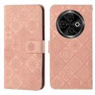 For Tecno Spark 30C Ethnic Style Embossed Pattern Leather Phone Case(Pink) - 1