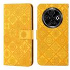 For Tecno Spark 30C Ethnic Style Embossed Pattern Leather Phone Case(Yellow) - 1