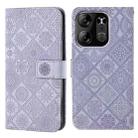 For Tecno Spark Go 2023 Ethnic Style Embossed Pattern Leather Phone Case(Purple) - 1