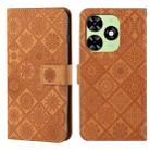 For Tecno Spark Go 2024 Ethnic Style Embossed Pattern Leather Phone Case(Brown) - 1