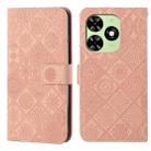 For Tecno Spark Go 2024 Ethnic Style Embossed Pattern Leather Phone Case(Pink) - 1