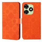 For Tecno Spark Go 2024 Ethnic Style Embossed Pattern Leather Phone Case(Orange) - 1