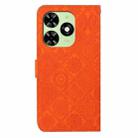 For Tecno Spark Go 2024 Ethnic Style Embossed Pattern Leather Phone Case(Orange) - 3