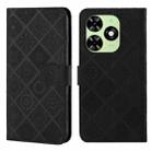 For Tecno Spark Go 2024 Ethnic Style Embossed Pattern Leather Phone Case(Black) - 1