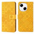 For Tecno Spark Go 1 Ethnic Style Embossed Pattern Leather Phone Case(Yellow) - 1