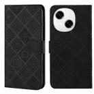 For Tecno Spark Go 1 Ethnic Style Embossed Pattern Leather Phone Case(Black) - 1