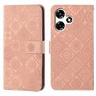 For Infinix Hot 30 4G Ethnic Style Embossed Pattern Leather Phone Case(Pink) - 1