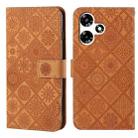 For Infinix Hot 30 Play NFC Ethnic Style Embossed Pattern Leather Phone Case(Brown) - 1