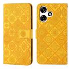 For Infinix Hot 30 Play NFC Ethnic Style Embossed Pattern Leather Phone Case(Yellow) - 1