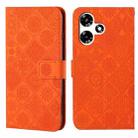For Infinix Hot 30 Play NFC Ethnic Style Embossed Pattern Leather Phone Case(Orange) - 1