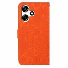 For Infinix Hot 30 Play NFC Ethnic Style Embossed Pattern Leather Phone Case(Orange) - 3