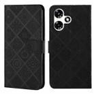 For Infinix Hot 30 Play NFC Ethnic Style Embossed Pattern Leather Phone Case(Black) - 1