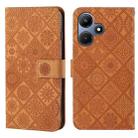 For Infinix Hot 30i Ethnic Style Embossed Pattern Leather Phone Case(Brown) - 1