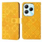 For Infinix Hot 40 / 40 Pro Ethnic Style Embossed Pattern Leather Phone Case(Yellow) - 1