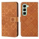 For Infinix Hot 50 4G Ethnic Style Embossed Pattern Leather Phone Case(Brown) - 1