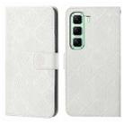 For Infinix Hot 50 4G Ethnic Style Embossed Pattern Leather Phone Case(White) - 1