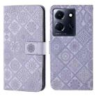 For Infinix Note 30 Ethnic Style Embossed Pattern Leather Phone Case(Purple) - 1