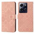 For Infinix Note 30i Ethnic Style Embossed Pattern Leather Phone Case(Pink) - 1