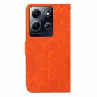 For Infinix Note 30i Ethnic Style Embossed Pattern Leather Phone Case(Orange) - 3