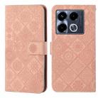 For Infinix Note 40 4G Ethnic Style Embossed Pattern Leather Phone Case(Pink) - 1