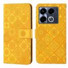 For Infinix Note 40 4G Ethnic Style Embossed Pattern Leather Phone Case(Yellow) - 1