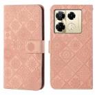 For Infinix Note 40 Pro Ethnic Style Embossed Pattern Leather Phone Case(Pink) - 1