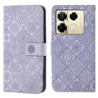 For Infinix Note 40 Pro Ethnic Style Embossed Pattern Leather Phone Case(Purple) - 1