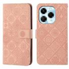 For Infinix Note 40X 5G Ethnic Style Embossed Pattern Leather Phone Case(Pink) - 1