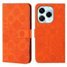 For Infinix Note 40X 5G Ethnic Style Embossed Pattern Leather Phone Case(Orange) - 1