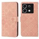 For Infinix Zero 30 5G Ethnic Style Embossed Pattern Leather Phone Case(Pink) - 1