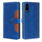 For Fujitsu Arrows We2 Skin Feel Magnetic Buckle Leather Phone Case(Blue) - 1