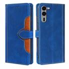 For Fujitsu Arrows We2 Plus Skin Feel Magnetic Buckle Leather Phone Case(Blue) - 1