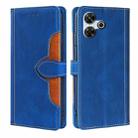 For Redmi 13 4G Skin Feel Magnetic Buckle Leather Phone Case(Blue) - 1