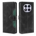 For Redmi Note 14 Pro 5G Skin Feel Magnetic Buckle Leather Phone Case(Black) - 1