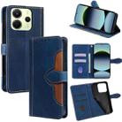 For Redmi Note 14 4G 163.25mm Skin Feel Magnetic Buckle Leather Phone Case(Blue) - 1
