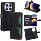 For Redmi Note 14 Pro 4G Skin Feel Magnetic Buckle Leather Phone Case(Black) - 1