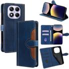 For Redmi Note 14 Pro 4G Skin Feel Magnetic Buckle Leather Phone Case(Blue) - 1