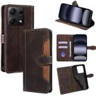 For Redmi Note 14S 4G Skin Feel Magnetic Buckle Leather Phone Case(Brown) - 1