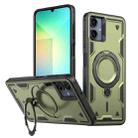 For Samsung Galaxy A06 4G PC Hybrid TPU Armor MagSafe Ring Holder Phone Case(Olive Green) - 1