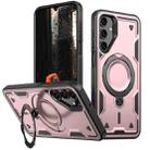 For Samsung Galaxy A16 5G PC Hybrid TPU Armor MagSafe Ring Holder Phone Case(Rose Gold) - 1