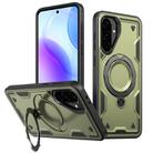 For Samsung Galaxy A56 5G PC Hybrid TPU Armor MagSafe Ring Holder Phone Case(Olive Green) - 1