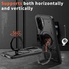 For Samsung Galaxy A56 5G PC Hybrid TPU Armor MagSafe Ring Holder Phone Case(Black) - 2