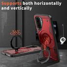 For Samsung Galaxy A26 5G PC Hybrid TPU Armor MagSafe Ring Holder Phone Case(Red) - 2